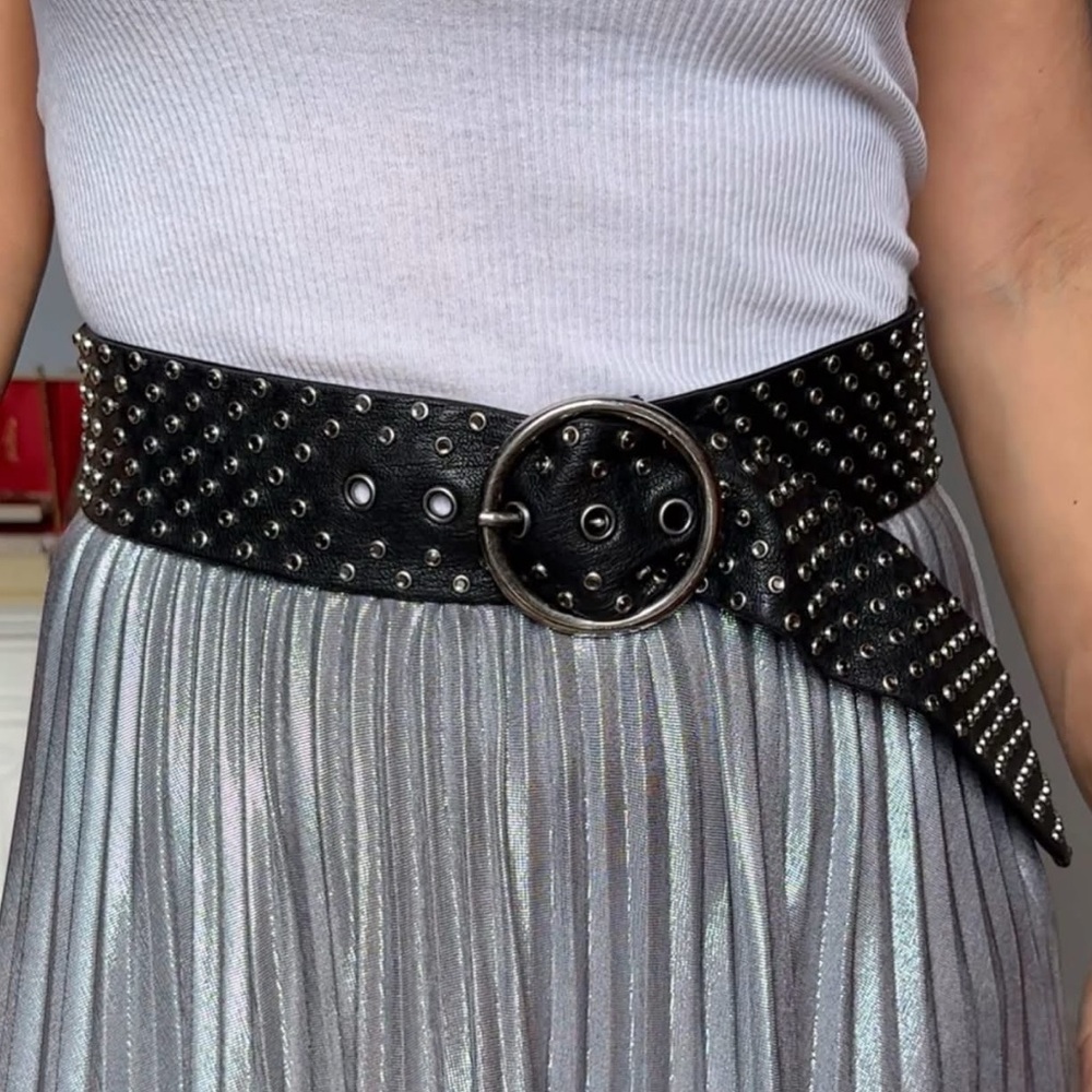 Saint Laurent Studded Leather Belt